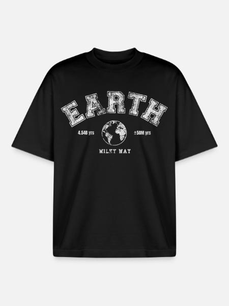 Earth Day - Boxy Heavyweight Unisex Organic T-Shirt by Stanley/Stella - black