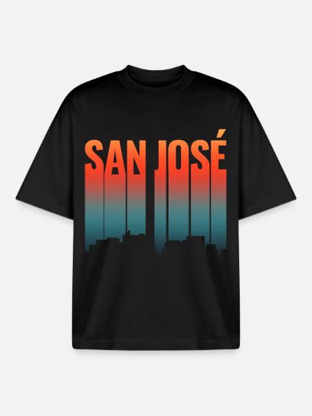 San Jose USA - Boxy Heavyweight Unisex Organic T-Shirt by Stanley/Stella - black