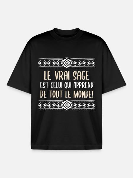 Le vrai sage - T-shirt unisexe boxy épais biologique Stanley/Stella - noir