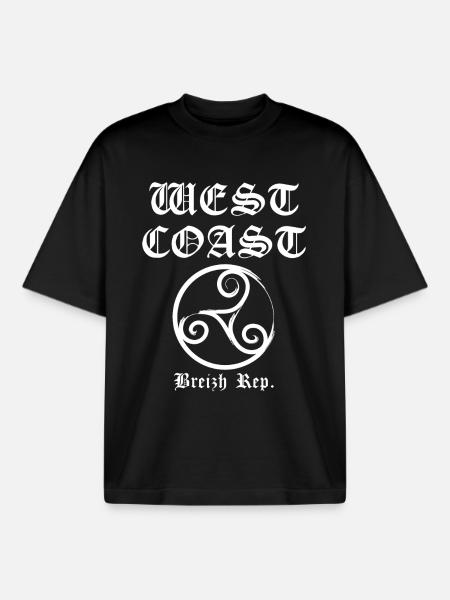 westcoast Breizh blanc - T-shirt unisexe boxy épais biologique Stanley/Stella - noir