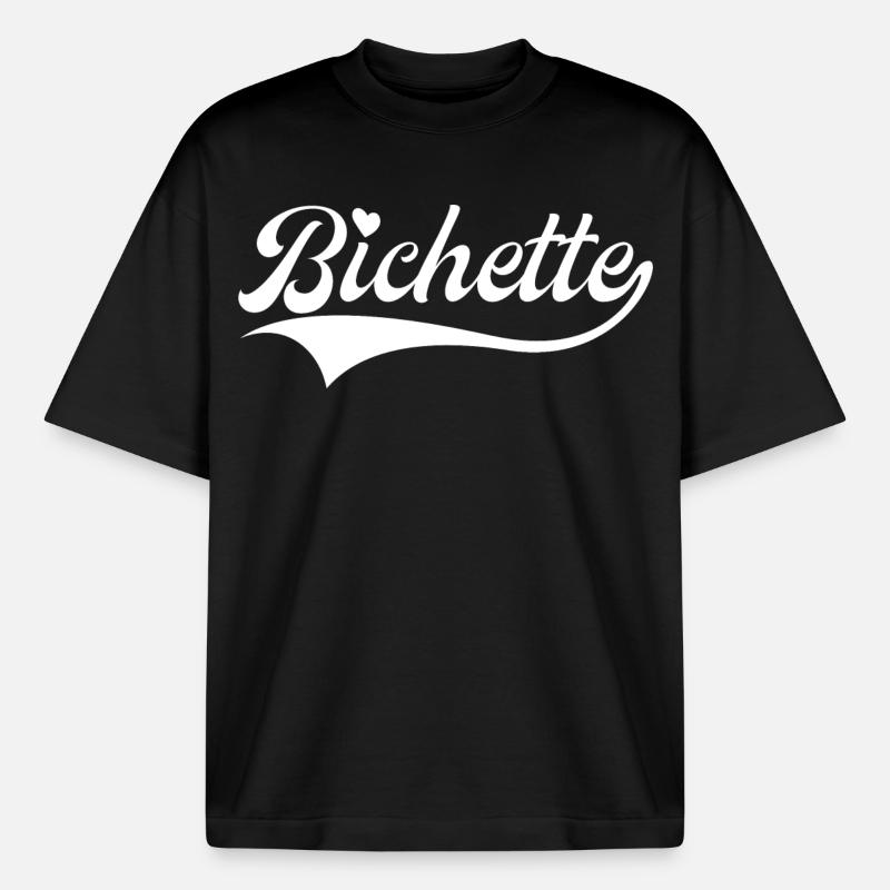 Bichette Petit Surnom Mignon - T-shirt unisexe boxy épais biologique Stanley/Stella - noir