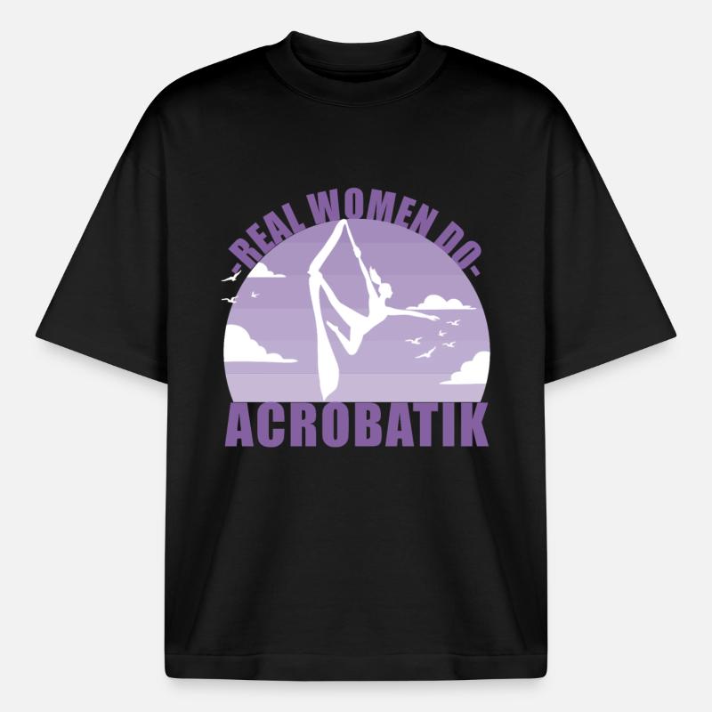 Akrobatik Luftakrobatik Acrobatik Sport Geschenk - Boxy Heavyweight Unisex Organic T-Shirt von Stanley/Stella - Schwarz