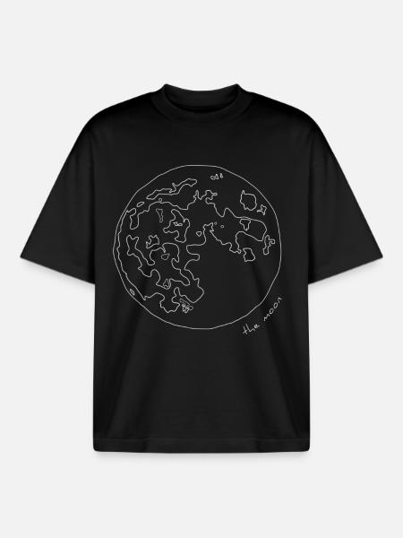 The Moon - Boxy Heavyweight Unisex Organic T-Shirt by Stanley/Stella - black