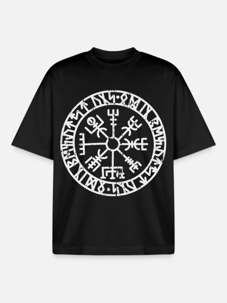 Symbole viking - T-shirt unisexe boxy épais biologique Stanley/Stella - noir