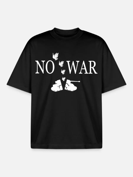 No war - Boxy Heavyweight Unisex Organic T-Shirt by Stanley/Stella - black