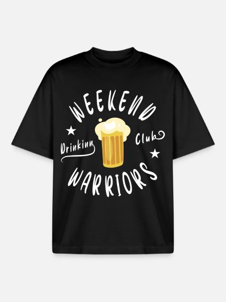 Weekend Beer Club - Boxy Heavyweight Unisex Organic T-Shirt by Stanley/Stella - black