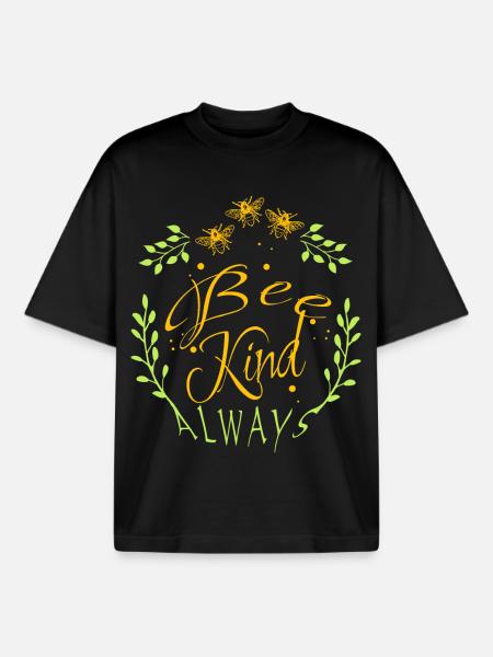 always bee friendly - bees - - Boxy Heavyweight Unisex Organic T-Shirt by Stanley/Stella - black