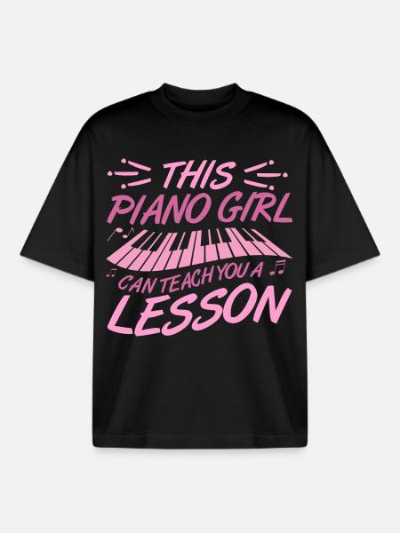 Piano Mädchen - Boxy Heavyweight Unisex Organic T-Shirt von Stanley/Stella - Schwarz