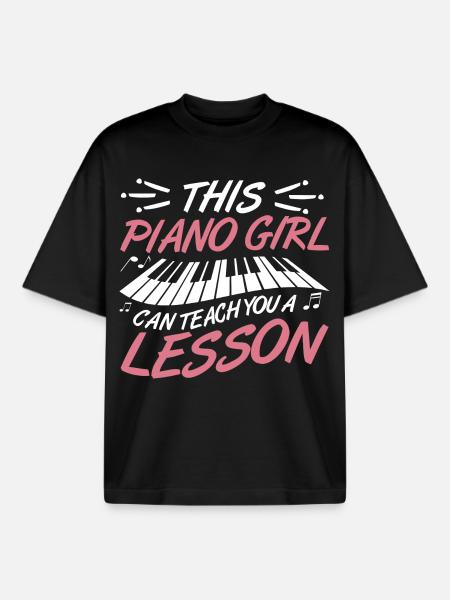 Pianist Mädchen - Boxy Heavyweight Unisex Organic T-Shirt von Stanley/Stella - Schwarz