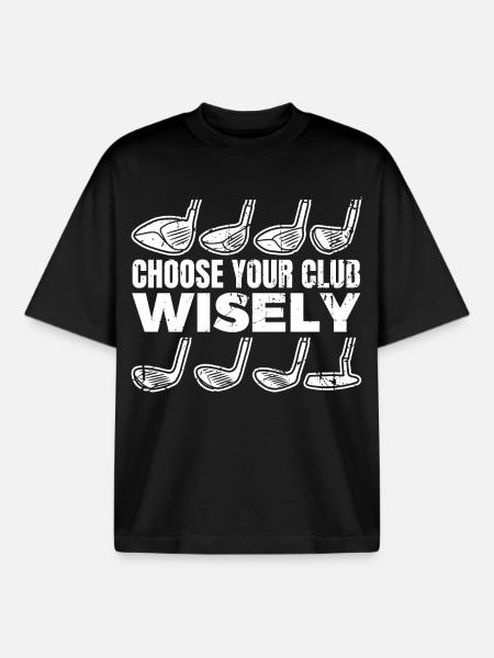 Choose your golf club - Boxy Heavyweight Unisex Organic T-Shirt by Stanley/Stella - black