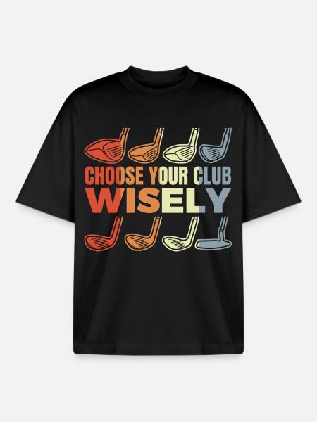 Funny Golf Joke - Boxy Heavyweight Unisex Organic T-Shirt by Stanley/Stella - black