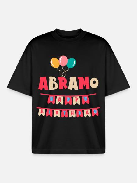 Abraham T-shirt Grattis på födelsedagen T-shirt - Unisex boxy heavyweight ekologisk T-shirt Stanley/Stella - svart