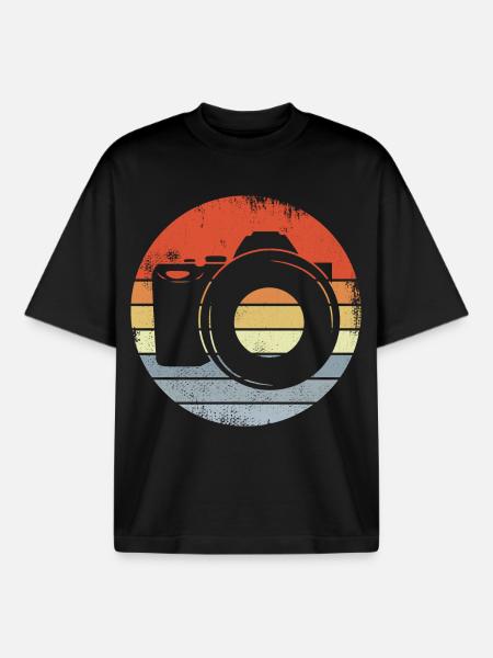 Camera Enthusiast - Boxy Heavyweight Unisex Organic T-Shirt by Stanley/Stella - black