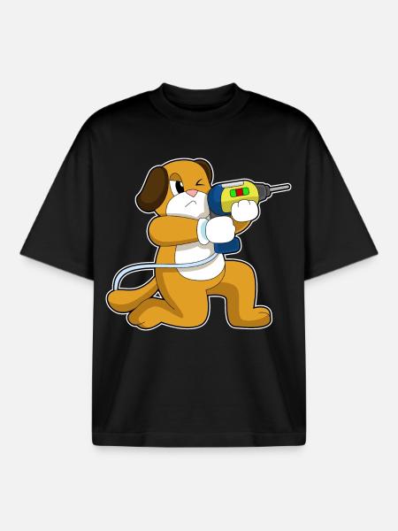 Dog Craftsman Drill Craft - Boxy Heavyweight Unisex Organic T-Shirt by Stanley/Stella - black