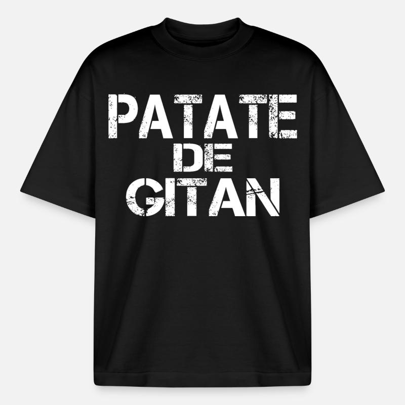 Patate de GITAN - T-shirt unisexe boxy épais biologique Stanley/Stella - noir