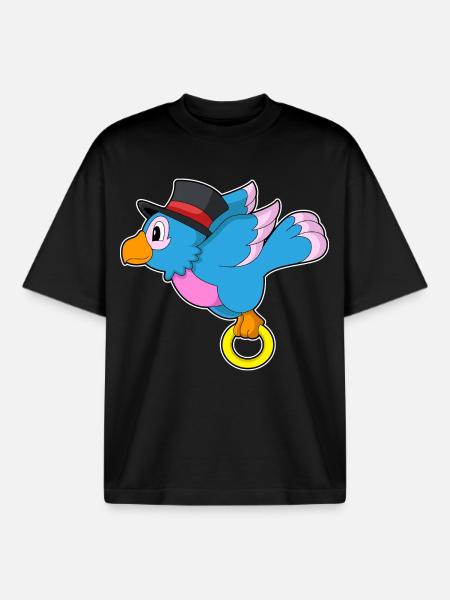 Parrot Groom Wedding Ring Wedding - Boxy Heavyweight Unisex Organic T-Shirt by Stanley/Stella - black