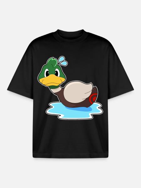 Nage en canard - T-shirt unisexe boxy épais biologique Stanley/Stella - noir