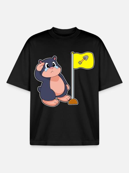 Mole flag - Boxy Heavyweight Unisex Organic T-Shirt by Stanley/Stella - black