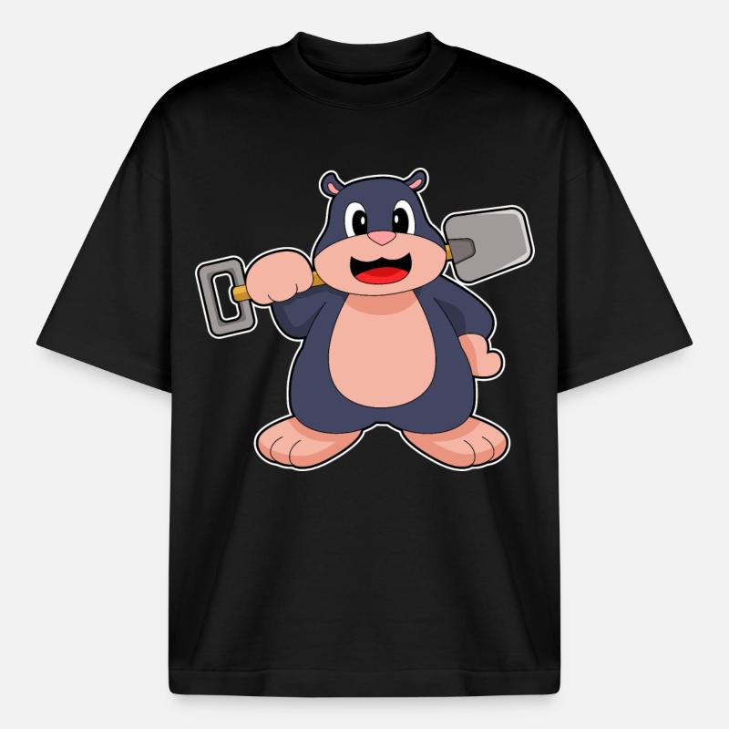 Mole Shovel - Boxy Heavyweight Unisex Organic T-Shirt by Stanley/Stella - black