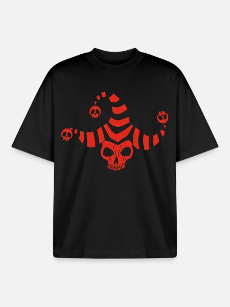 Red Goblin Skull - Boxy Heavyweight Unisex Organic T-Shirt by Stanley/Stella - black