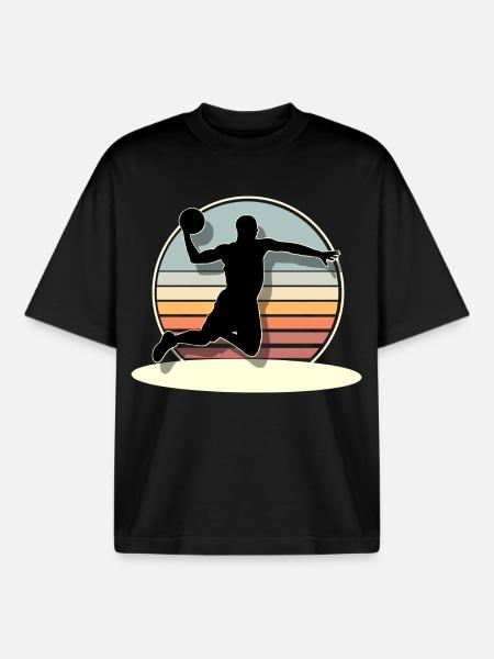 Joueurs de basket-ball - T-shirt unisexe boxy épais biologique Stanley/Stella - noir