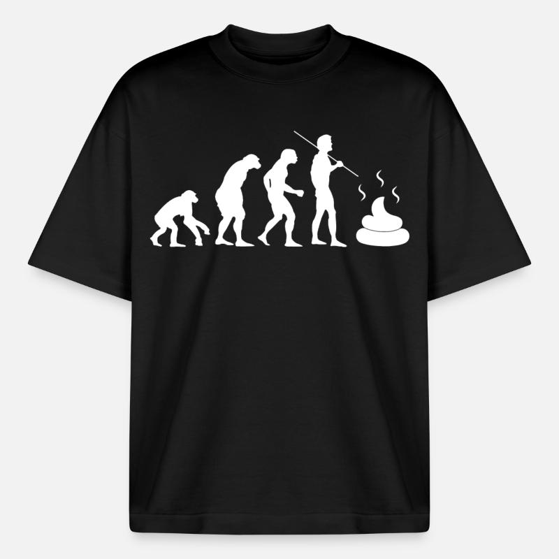 intestinal evolution - Boxy Heavyweight Unisex Organic T-Shirt by Stanley/Stella - black