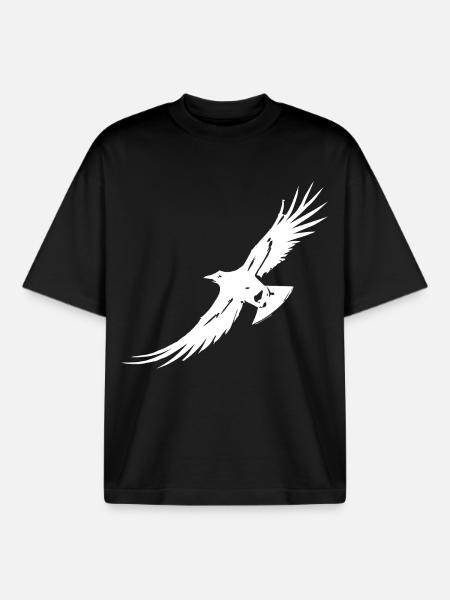 Flying Raven - Boxy Heavyweight Unisex Organic T-Shirt by Stanley/Stella - black