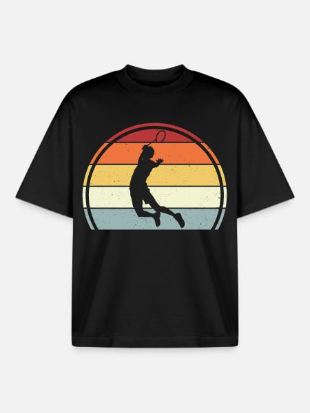 Badminton - Boxy Heavyweight Unisex Organic T-Shirt von Stanley/Stella - Schwarz