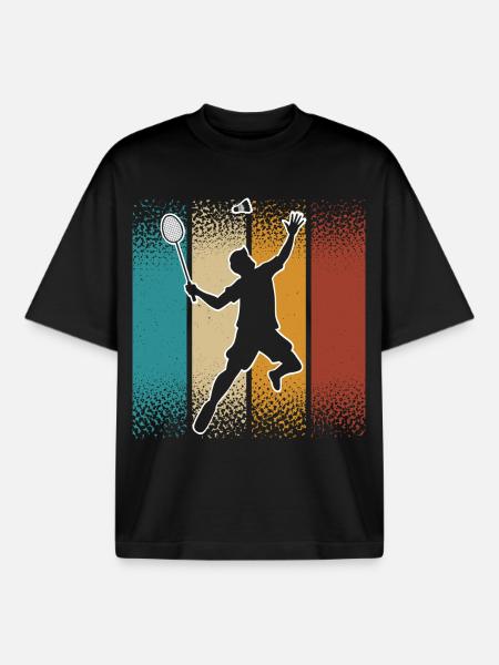 Badminton - T-shirt unisexe boxy épais biologique Stanley/Stella - noir