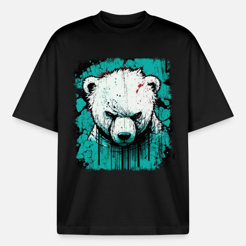 Wütender Eisbär - Boxy Heavyweight Unisex Organic T-Shirt von Stanley/Stella - Schwarz