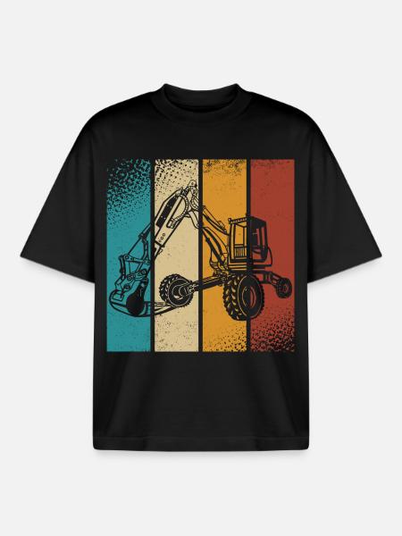 Excavator - Boxy Heavyweight Unisex Organic T-Shirt by Stanley/Stella - black