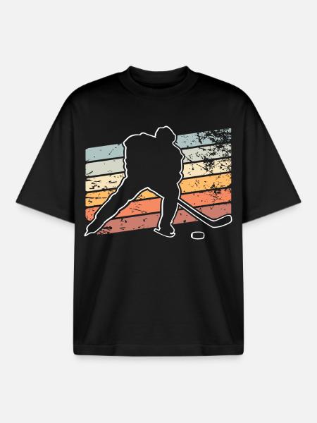 Eishockey  - Boxy Heavyweight Unisex Organic T-Shirt by Stanley/Stella - black