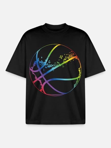 Basketball Sketch - Boxy Heavyweight Unisex Organic T-Shirt by Stanley/Stella - black