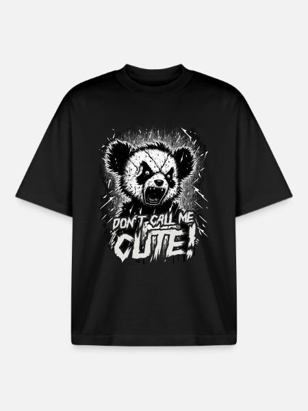 Ne m’appelez pas mignon - T-shirt unisexe boxy épais biologique Stanley/Stella - noir