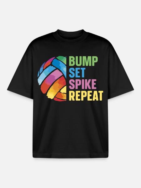 Volley-ball - T-shirt unisexe boxy épais biologique Stanley/Stella - noir