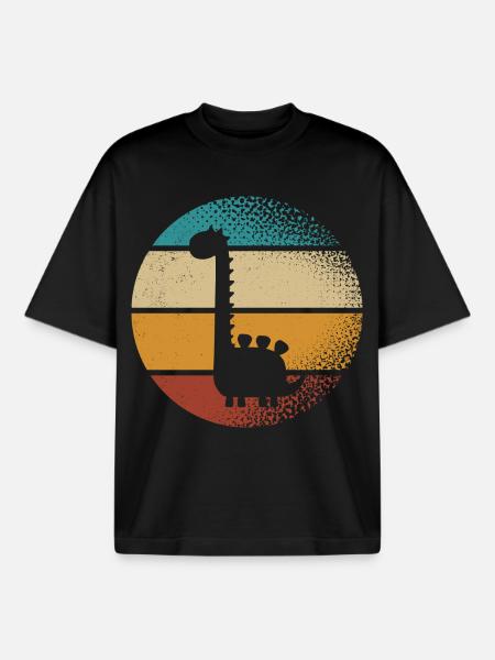 Brachiosaurus Dino - Boxy Heavyweight Unisex Organic T-Shirt by Stanley/Stella - black