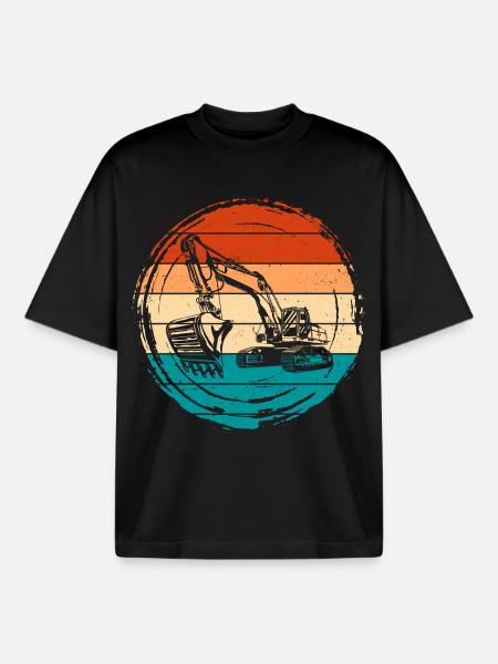 Excavatrice - T-shirt unisexe boxy épais biologique Stanley/Stella - noir