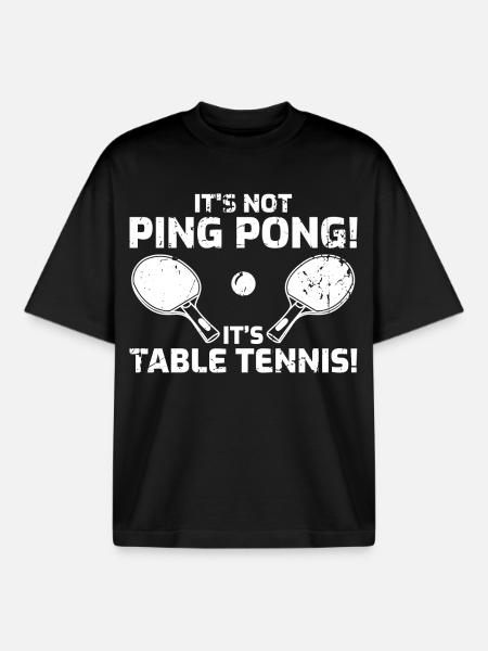 Table tennis joke - Boxy Heavyweight Unisex Organic T-Shirt by Stanley/Stella - black