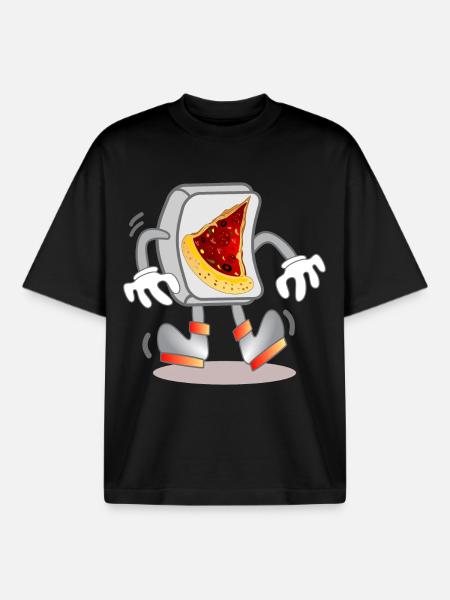 Computer - PIZZA ORDER - Boxy Heavyweight Unisex Organic T-Shirt by Stanley/Stella - black