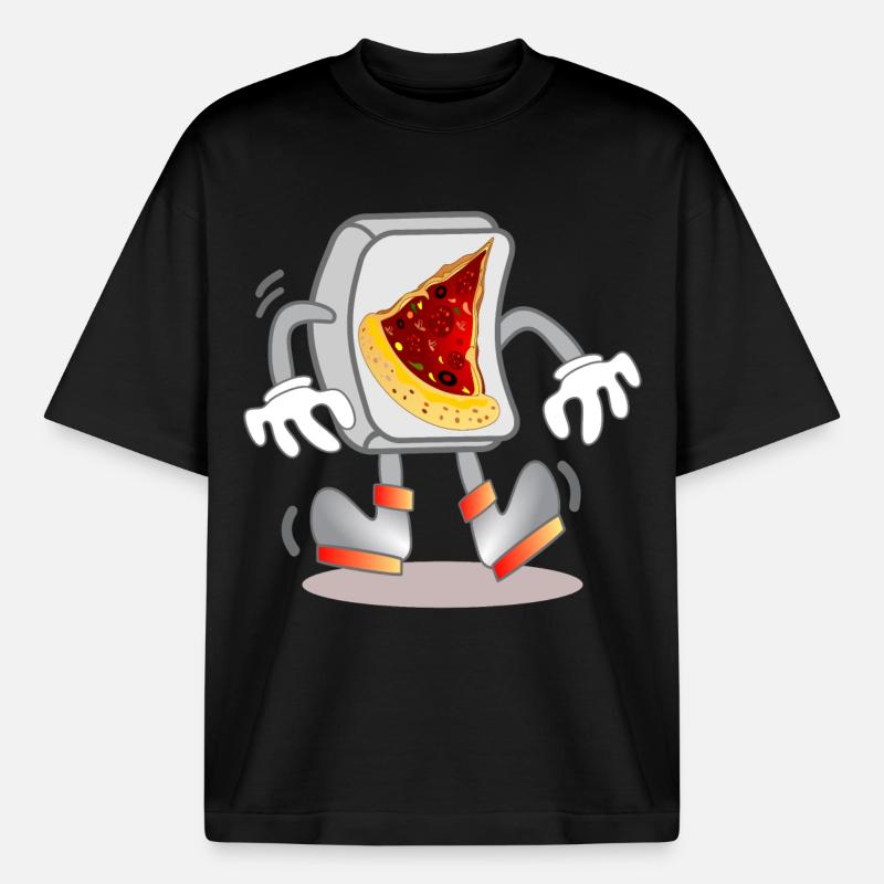 Computer - PIZZA ORDER - Boxy Heavyweight Unisex Organic T-Shirt by Stanley/Stella - black