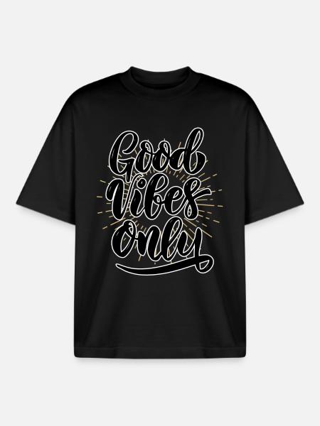 Good-vibes-only - Boxy Heavyweight Unisex Organic T-Shirt by Stanley/Stella - black