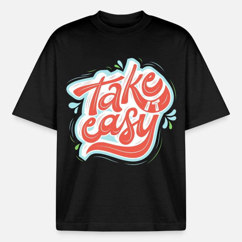 take it easy - Boxy Heavyweight Unisex Organic T-Shirt von Stanley/Stella - Schwarz