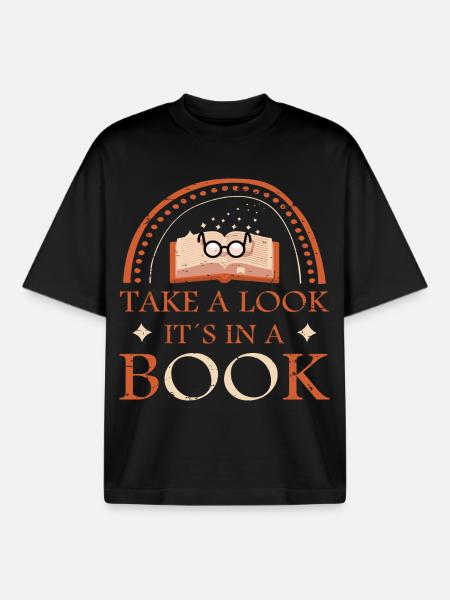 Look, it's in a book - Boxy Heavyweight Unisex Organic T-Shirt by Stanley/Stella - black
