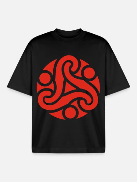 Celtic symbol of protection (red) - Boxy Heavyweight Unisex Organic T-Shirt by Stanley/Stella - black