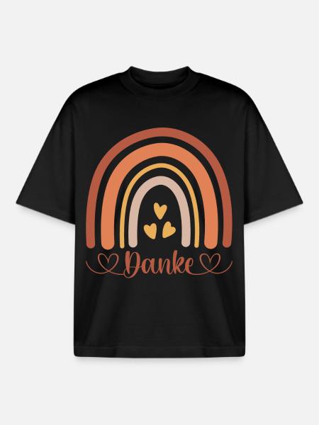 Danke  - Boxy Heavyweight Unisex Organic T-Shirt von Stanley/Stella - Schwarz
