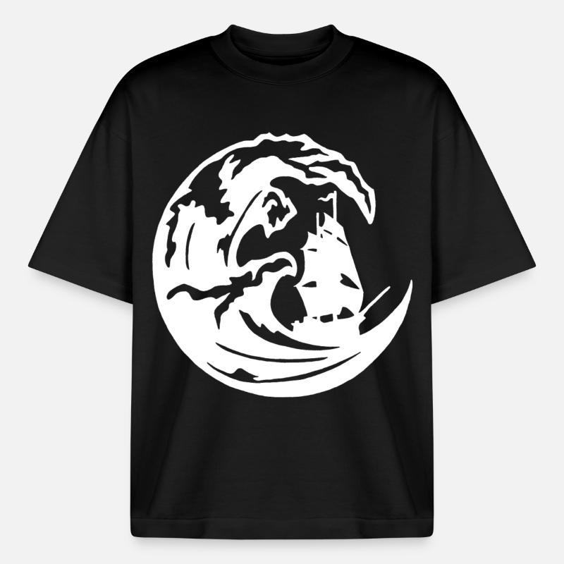 The Great White Wave - Boxy Heavyweight Unisex Organic T-Shirt by Stanley/Stella - black