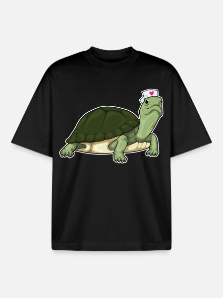 Turtle Nurse - Boxy Heavyweight Unisex Organic T-Shirt by Stanley/Stella - black