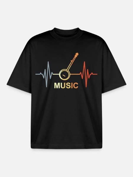 Musik Herzklopfen - Boxy Heavyweight Unisex Organic T-Shirt von Stanley/Stella - Schwarz