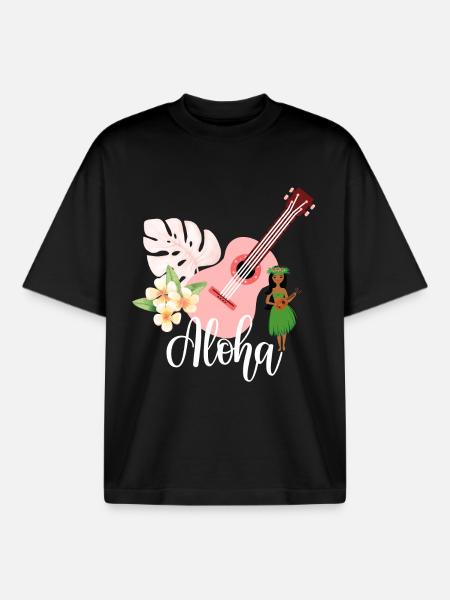 Aloha - Boxy Heavyweight Unisex Organic T-Shirt by Stanley/Stella - black