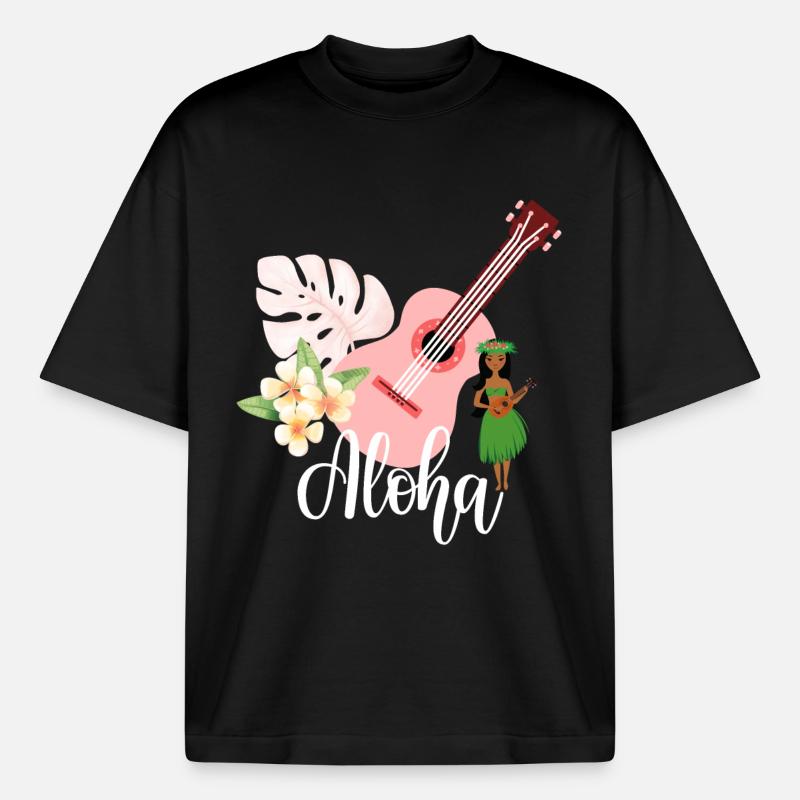 Aloha - Boxy Heavyweight Unisex Organic T-Shirt von Stanley/Stella - Schwarz